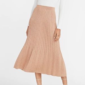 EXPRESS NWT - High Waisted Pleated Midi Skirt